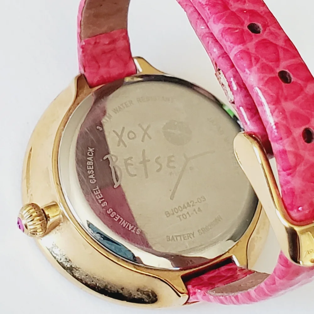 Betsey Johnson Pink Gold Tone Watch - Picture 5 of 11